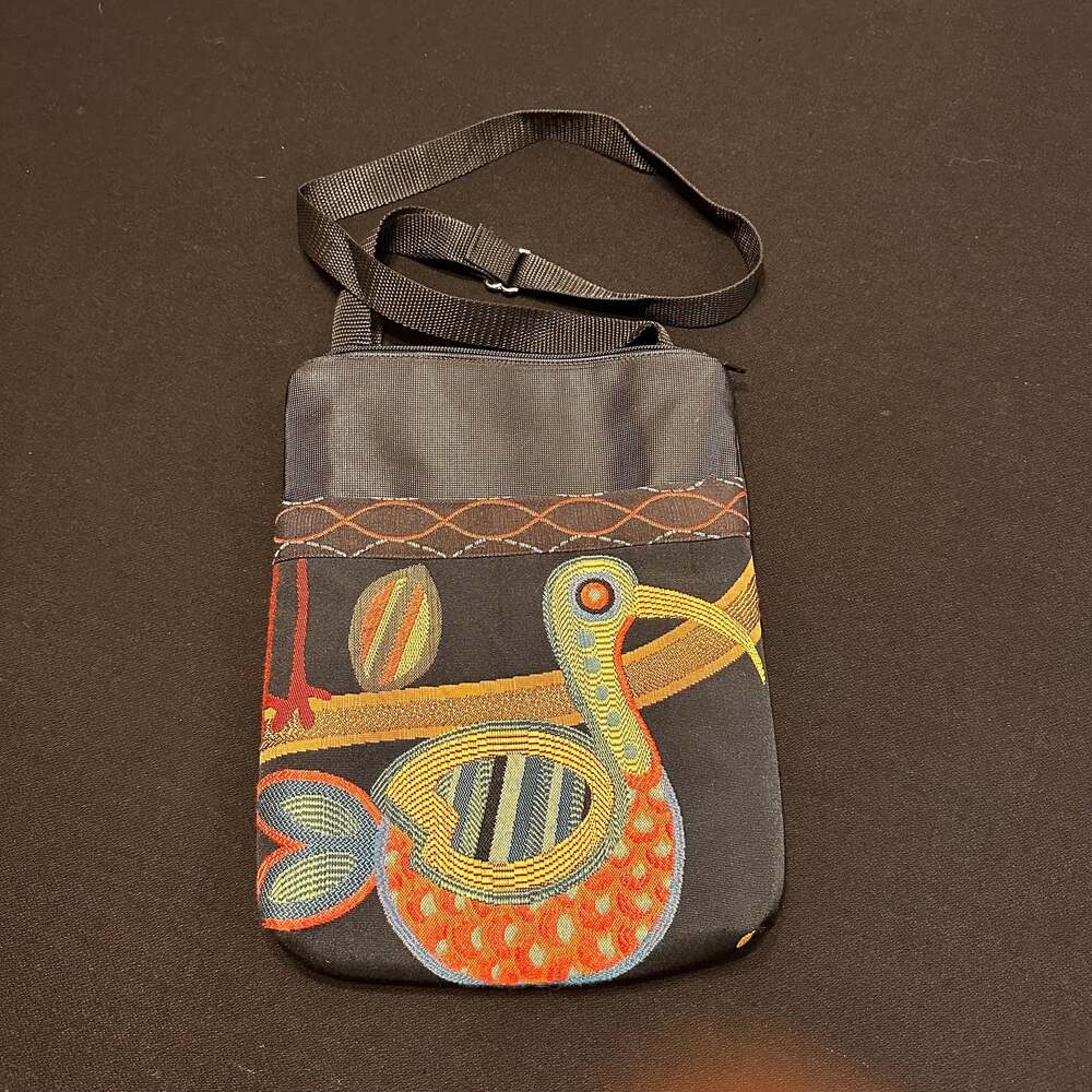 Atenti Birdy Black Shoulder Bag Embroidery